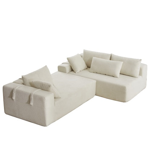 Modern Chenille Upholstered Sectional Sofa Couch Set,Modular 108 L Shaped Sectional Living Room Sofa Set With 6 Pillows,Free Combination Sofa Couch For Living Room,Bedroom
