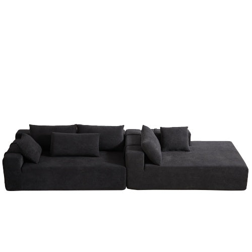 Modern Chenille Upholstered Sectional Sofa Couch Set,Modular 108 L Shaped Sectional Living Room Sofa Set With 6 Pillows,Free Combination Sofa Couch For Living Room,Bedroom