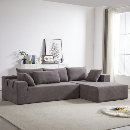 Modern Chenille Upholstered Sectional Sofa Couch Set,Modular 108 L Shaped Sectional Living Room Sofa Set With 6 Pillows,Free Combination Sofa Couch For Living Room,Bedroom