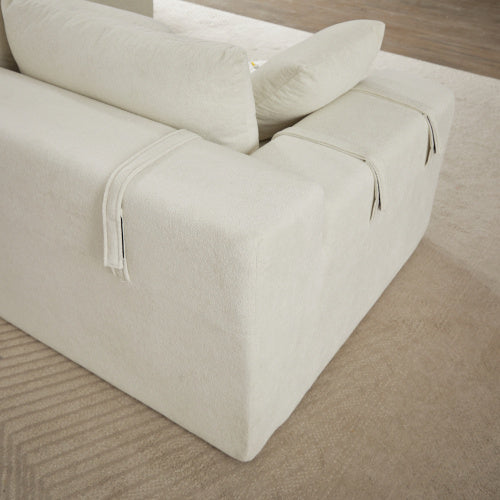 Modern Chenille Upholstered Sectional Sofa Couch Set,Modular 108 L Shaped Sectional Living Room Sofa Set With 6 Pillows,Free Combination Sofa Couch For Living Room,Bedroom