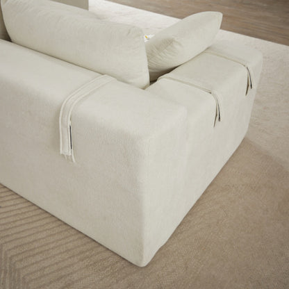 Modern Chenille Upholstered Sectional Sofa Couch Set,Modular 108 L Shaped Sectional Living Room Sofa Set With 6 Pillows,Free Combination Sofa Couch For Living Room,Bedroom