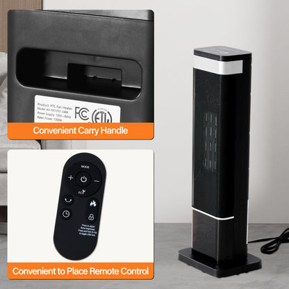 23inch Space Heaters For Indoor Use, Portable Heater With 7 Light Colors