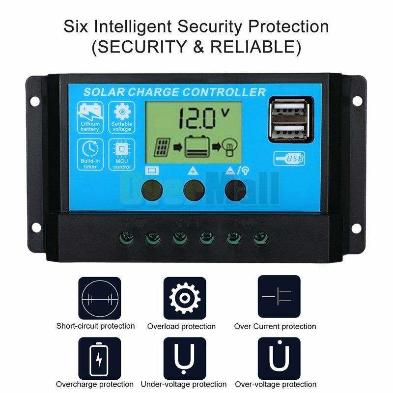 20-80A MPPT Solar Panel Regulator Charge Controller Auto Focus Tracking 12,24V