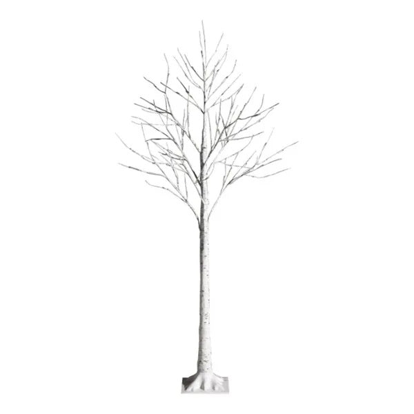 White 5FT LED Birch Tree - Lifelike Bark 72 Lights Flexible Branches 7.2ft Cord For Christmas