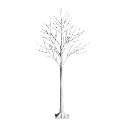 White 5FT LED Birch Tree - Lifelike Bark 72 Lights Flexible Branches 7.2ft Cord For Christmas