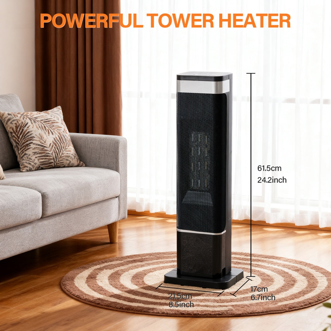 23inch Space Heaters For Indoor Use, Portable Heater With 7 Light Colors