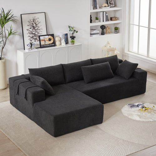 Modern Chenille Upholstered Sectional Sofa Couch Set,Modular 108 L Shaped Sectional Living Room Sofa Set With 6 Pillows,Free Combination Sofa Couch For Living Room,Bedroom