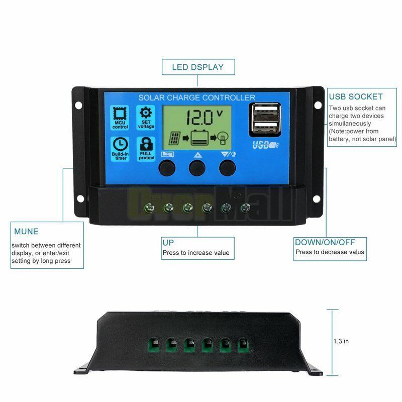 20-80A MPPT Solar Panel Regulator Charge Controller Auto Focus Tracking 12,24V