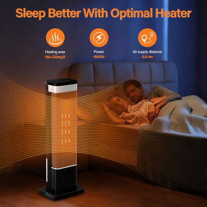23inch Space Heaters For Indoor Use, Portable Heater With 7 Light Colors