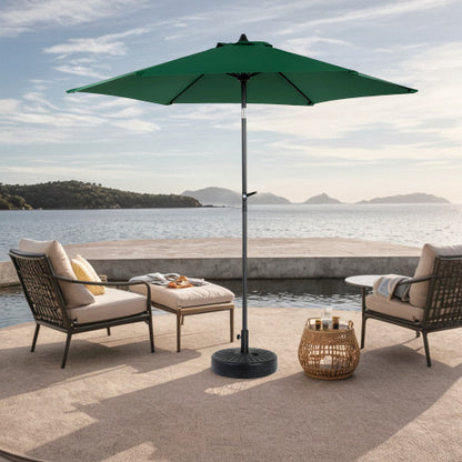 9FT Outdoor Patio Umbrella Outdoor Table Umbrella With Push Button Tilt And Crank, Market Umbrella 6 Sturdy Ribs , Deck, Backyard, Pool Base Not Included