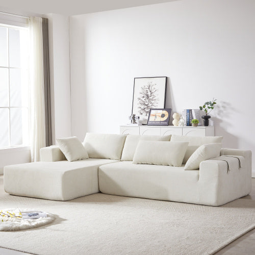 Modern Chenille Upholstered Sectional Sofa Couch Set,Modular 108 L Shaped Sectional Living Room Sofa Set With 6 Pillows,Free Combination Sofa Couch For Living Room,Bedroom